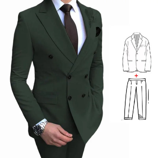 Army Green Formal Business Wedding Suits For Men 2023 Best Man Blazer Groom Tuxedos Slim Fit Costume Homme Mariage